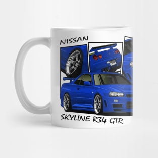 Nissan Skyline GTR R34, JDM Car Mug